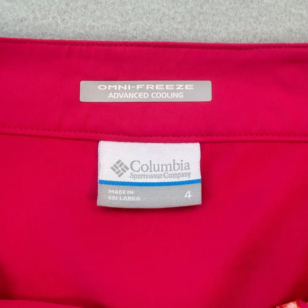 Columbia Orange Pink Bright Pattern Tennis Golf Outdoor Sporty Athleisure Skort